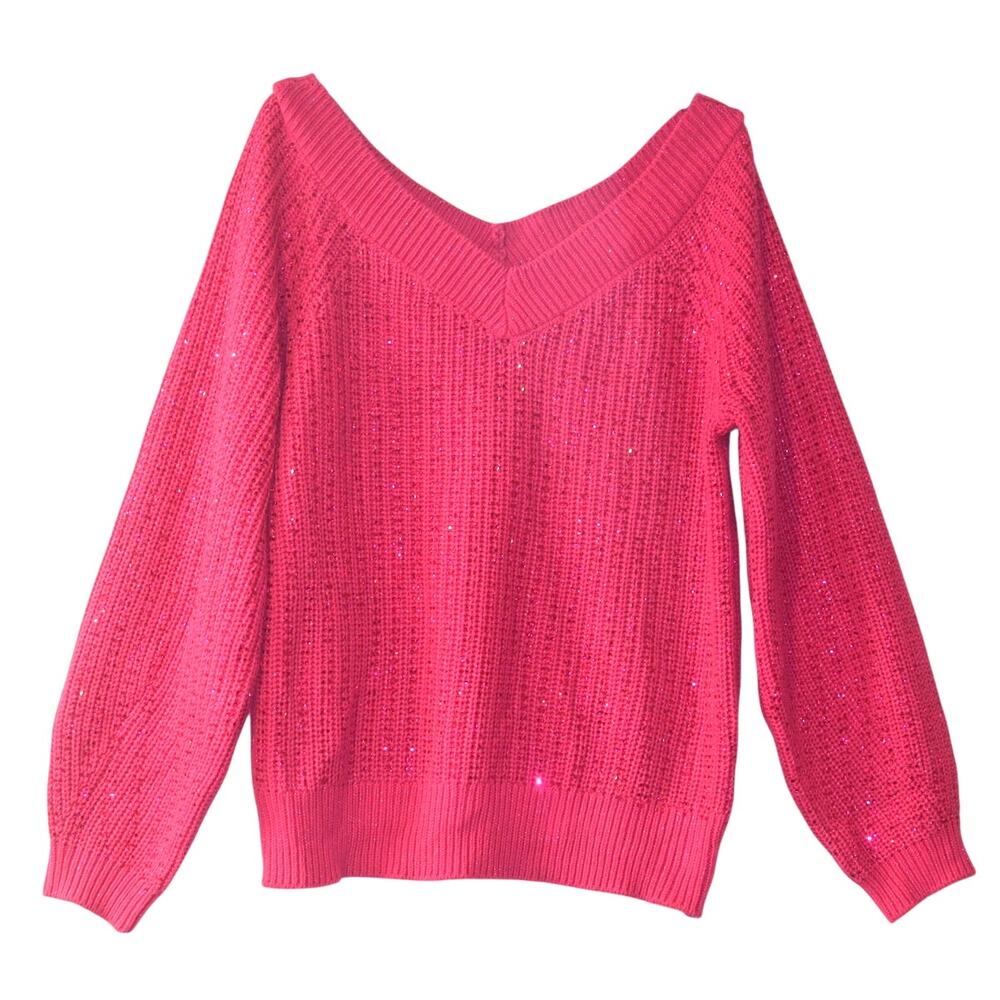 INC International Concepts Women's Embellished Rhinestone Sweater in Pink Tutu